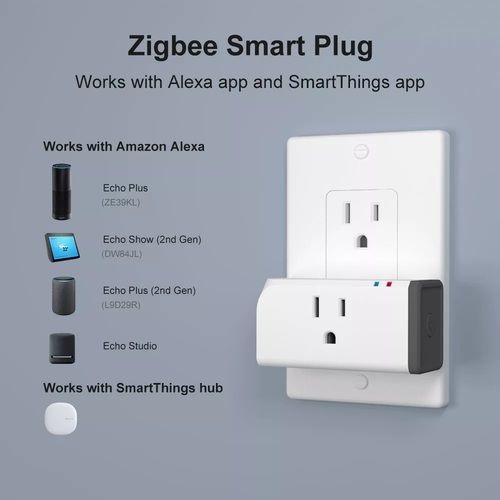 Zigbee Us Version 15a Zigbee स्मार्ट प्लग सॉकेट, एलेक्सा एप्लीकेशन के जरिए स्मार्टथिंग्स हब वॉयस कंट्रोल के साथ काम करता है: कर्टन स्विच