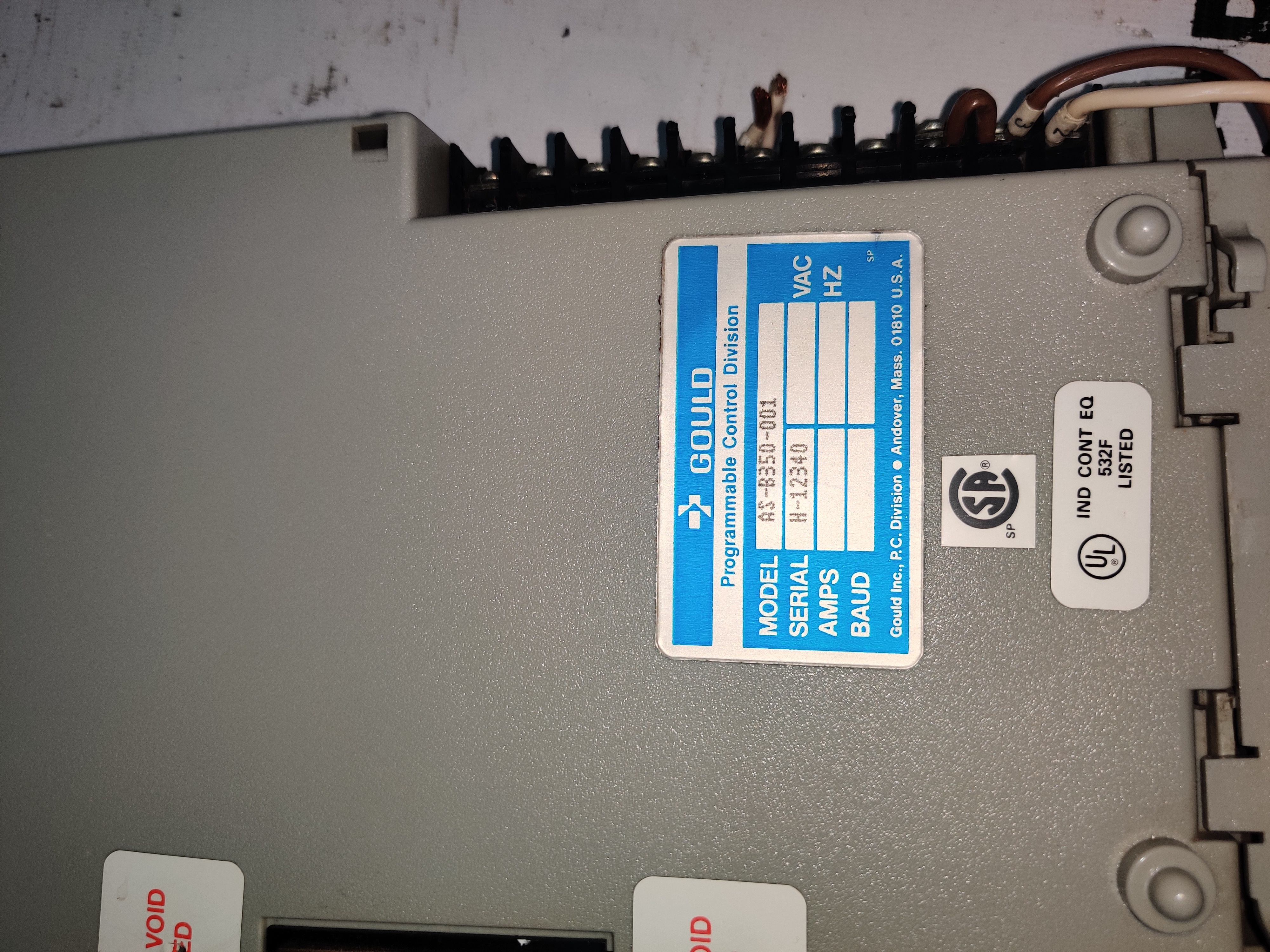 Gould As-b350-001 Programmable Control Divison