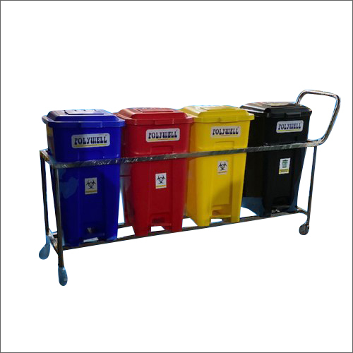 Heavy Duty Bio Waste Bin Wheel Trolley - Design: With Rails