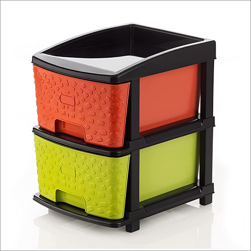 Multi Colour 2 Drawer Plastic Cart