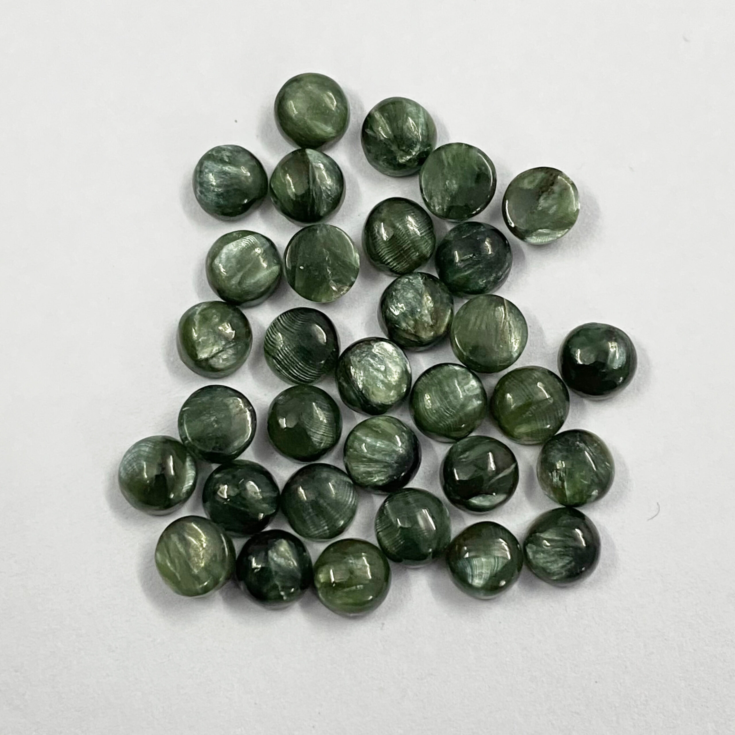 Seraphinite Round Cabochon Loose Gemstones Grade: Aaa