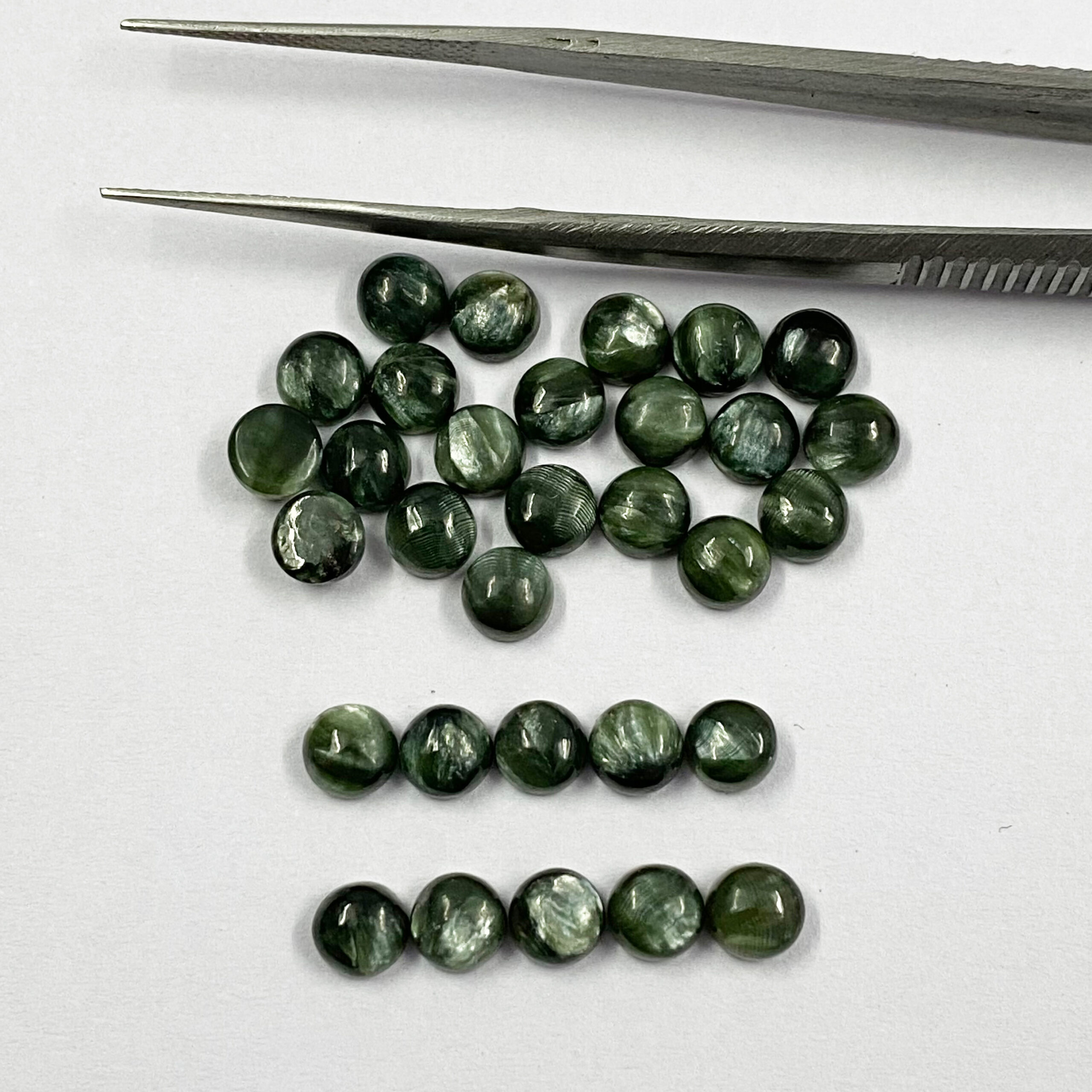Seraphinite Round Cabochon Loose Gemstones Grade: Aaa