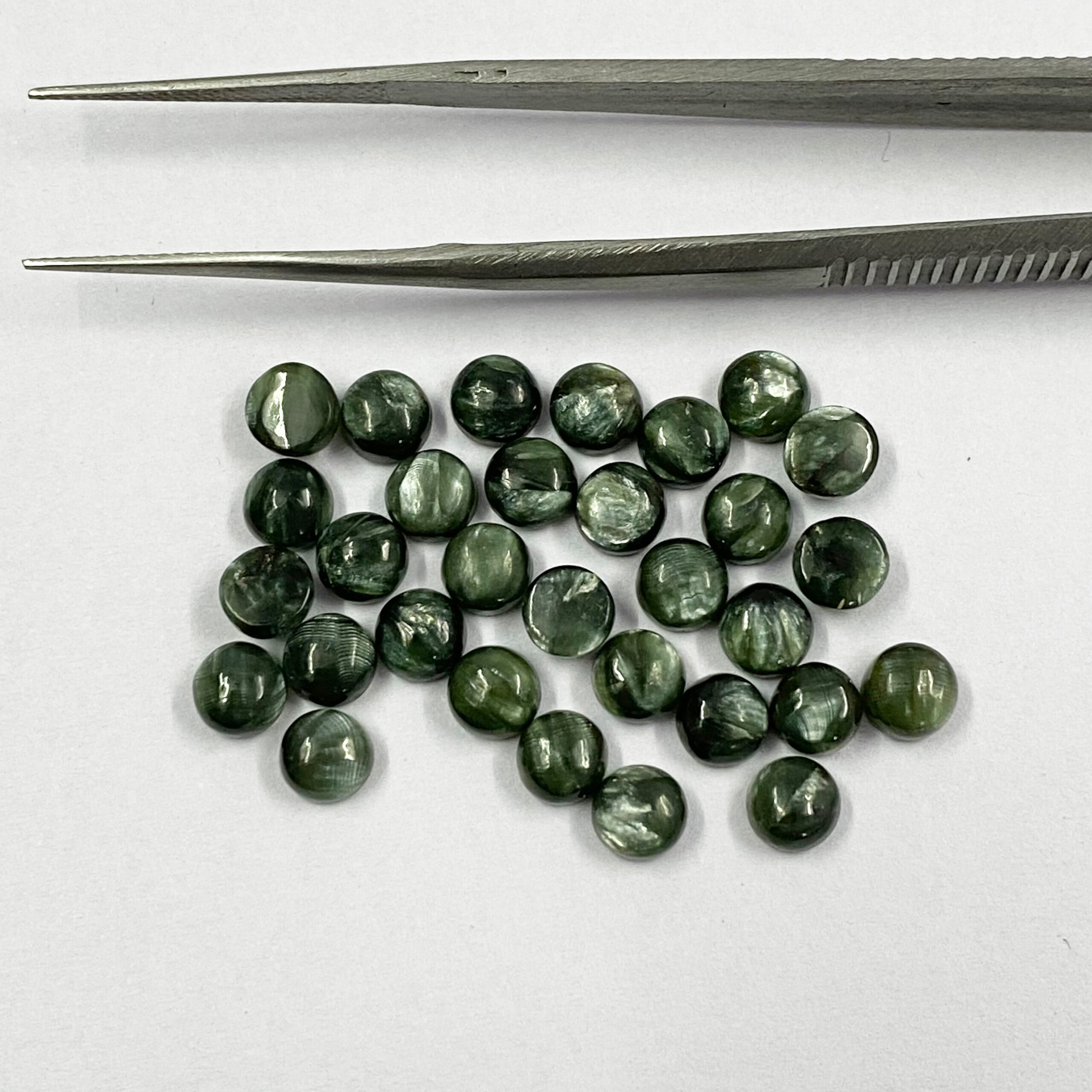 Seraphinite Round Cabochon Loose Gemstones Grade: Aaa