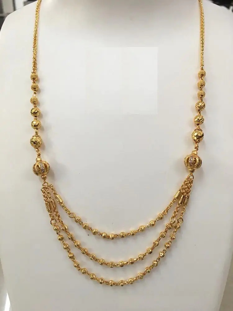 Ad Ball With Gold Plated 3 Line Chain