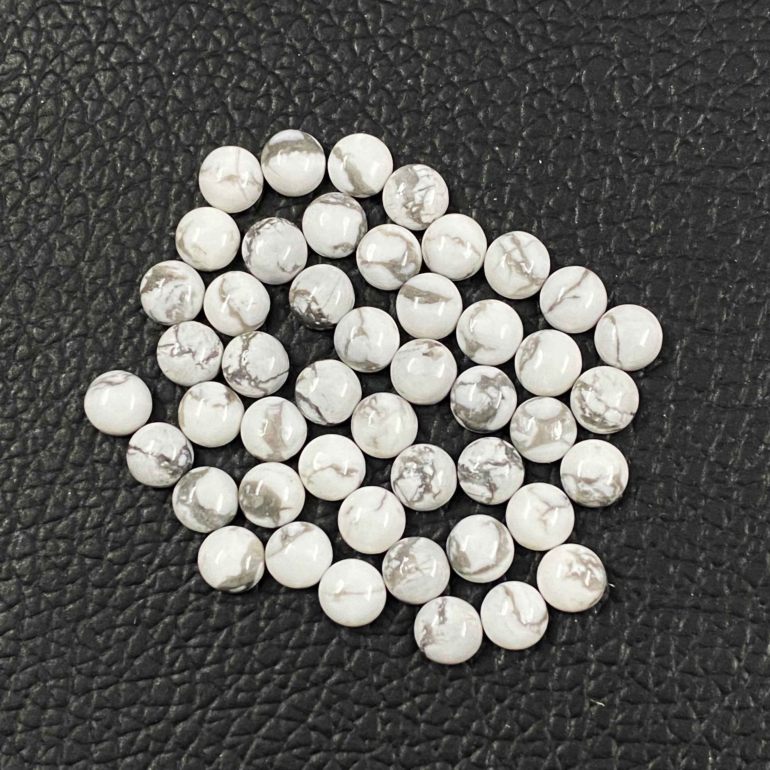 Howlite Round Cabochon Loose Gemstones Grade: Aaa