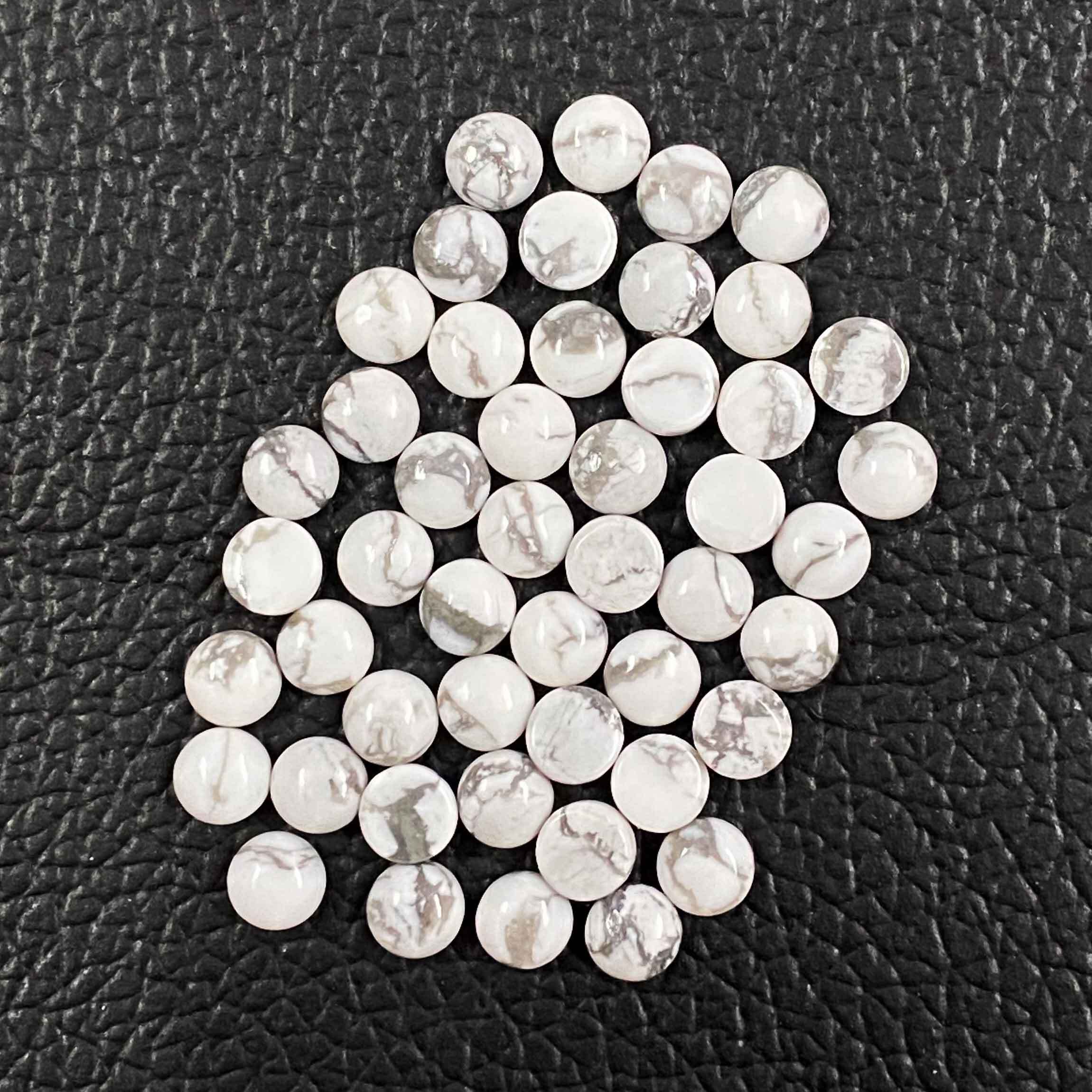 Howlite Round Cabochon Loose Gemstones Grade: Aaa