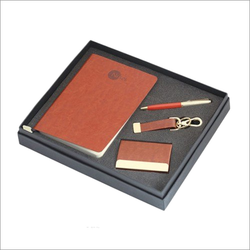 Promotional And Business Gift Set - Leather, Rectangle, Brown | Attractive Design, Fine Finishing, Enhances Goodwill, Boosts Employee Morale