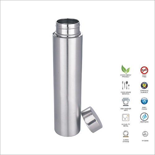सिल्वर स्टेनलेस स्टील स्लिम बॉटल