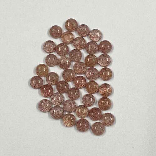 Red Strawberry Quartz Round Cabochon Loose Gemstones Grade: Aaa