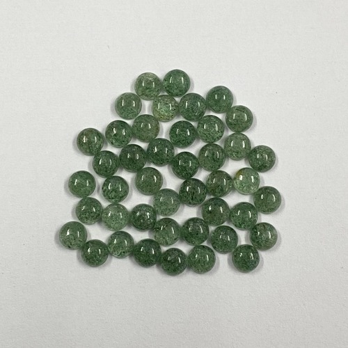 Green Strawberry Quartz Round Cabochon Loose Gemstones Grade: Aaa
