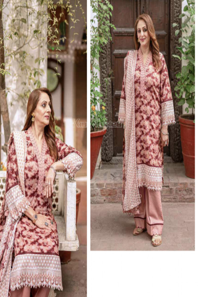 Pink Pakistani Gul Ahmed Mother Lawn