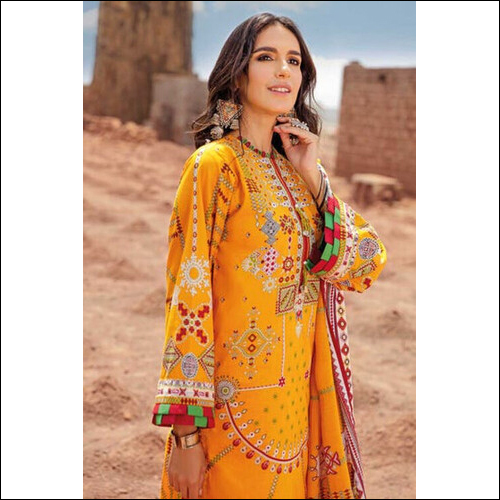 Yellow Pakistani Gul Ahmed Summer Lawn