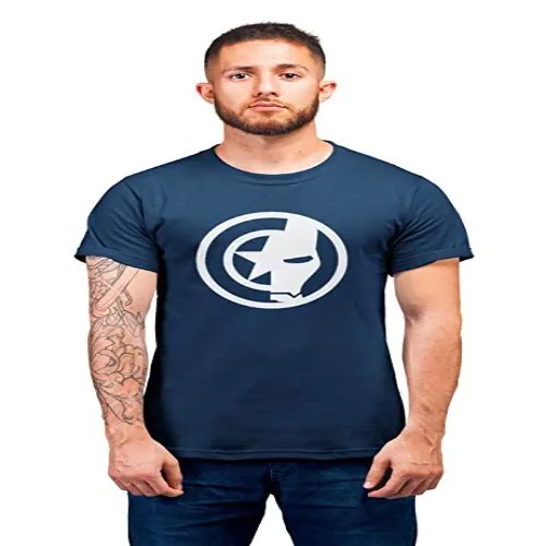Kapto Mens Printed T-shirt - 100% Cotton, Regular Fit | Soft Lightweight, Half Sleeve, Available In Black And Navy Blue