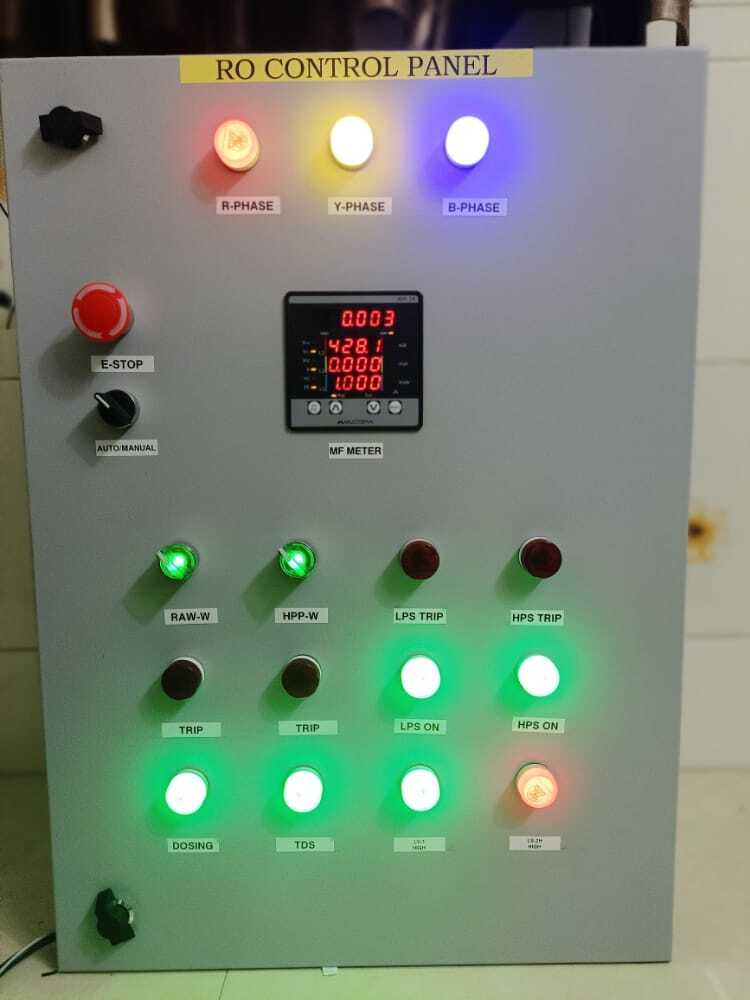 Three Phase Ro Control Panel With Multifunction Meter Base Material: Mild Steel