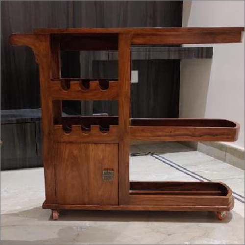 Brown Wood Bar Trolley