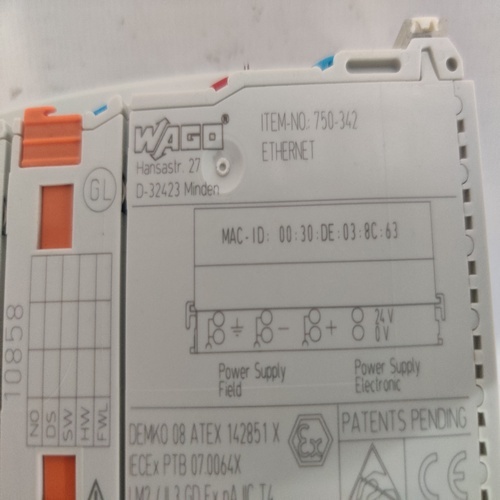Wago 750-342 Digital Analog Signal Ethernet Coupler Module