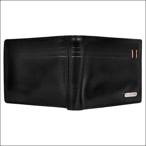 Black Leather Wallet - Genuine Grain Leather, 11.5x9 Cm, Black | Bifold Design, Rfid Protected, Multiple Pockets