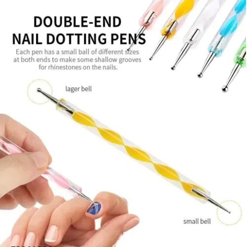 Nail Art Point Pen - Plastic, Compact Size, Light Weight, Yellow Color | Ideal For Fashion Purposes, Easily Portable For Stunning Nail Designs