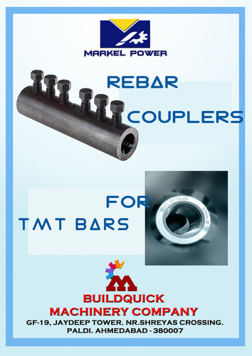Rebar Coupler - Steel, 12-40mm Diameter Range, Black Coating | 500 Mpa Tensile Strength, Joins 4-6 Tmt Bars For Enhanced Structural Strength, Is 1786 Compliant