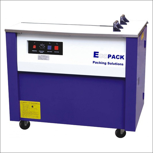 Semi Automatic Strapping Machine - Mild Steel, 1420 x 650 x 1565 mm , Blue-White Color, Weight: 235 kg, Semi-Automatic Operation