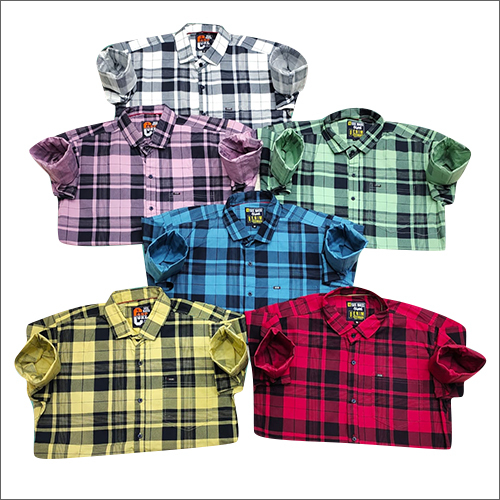 वॉशेबल मल्टीकलर वनीला लाफ़र चेक्ड शर्ट्स