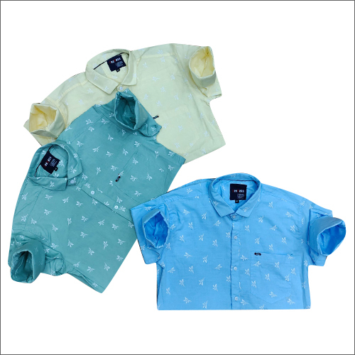 वॉशेबल प्योर लिनन स्लब प्रिंटेड शर्ट्स