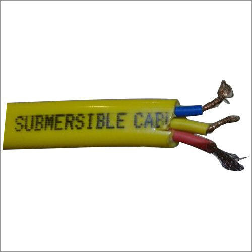 Submersible Copper Cable - Solid Copper Conductor, Flat Shape, Yellow Pvc Jacket | Industrial Application, Insulated With Pvc