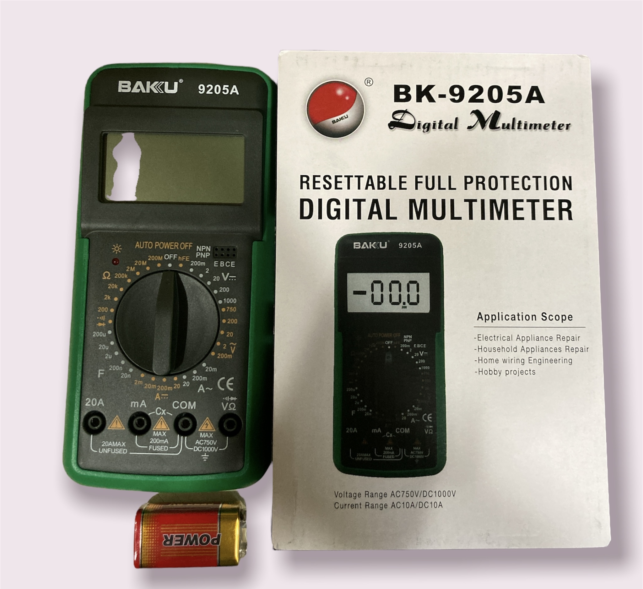 Baku Digital Multimeters Bk-9205a - Plastic Material, Compact Design , Black Color With Enhanced Accuracy And User-friendly Interface
