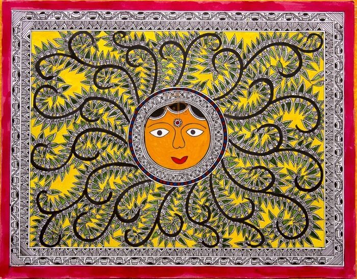 Brown Madhubani Paintings Digital Prints