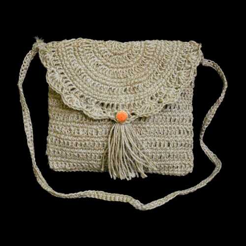 Pure Jute Shoulder Bag - 10x9 Inch, Natural Hand-Woven Material | Elegant Design, Long Rope Handles, Eco-Friendly, Multi-Purpose Tote Bag