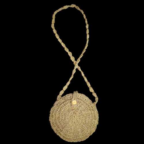 Women Hand Woven Pure Jute Shoulder Bag - 10*10 Inch, Natural Jute Color | Versatile Eco-Friendly Tote with Rope Handles, Perfect for Daily Use