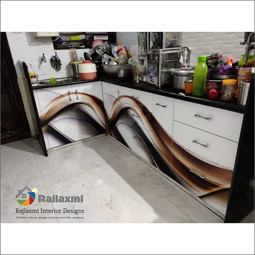 साफ करने में आसान एल शेप डिजिटल मॉड्यूलर किचन