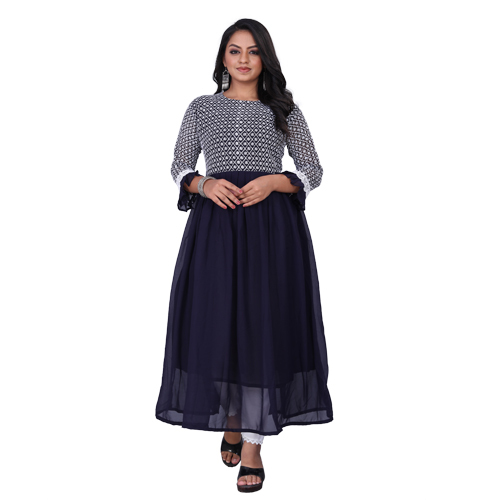 महिलाओं के काले रंग का गाउन बस्ट साइज़: 38 इंच (इंच)