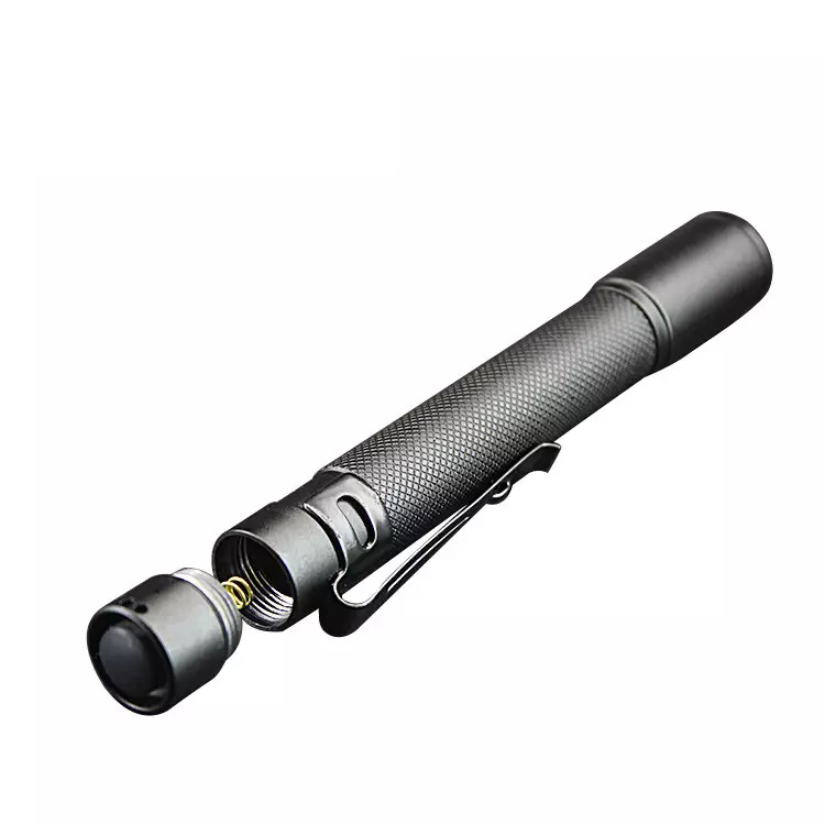 Portable Led Flashlight With Pen Clip Torch Light