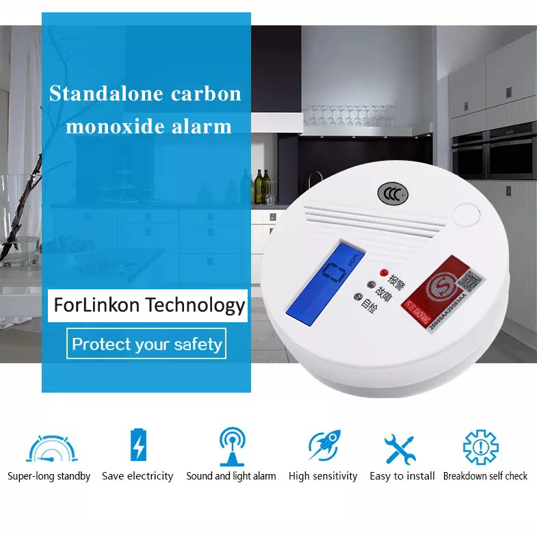 Battery Operated Carbon Monoxide Co Alarm Detector With Ce Rohs Cccf