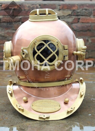 डेकोरेटिव एंटीक यूएस नेवी डीप सी मरीन स्का स्कूबा रिप्रोडक्शन डाइविंग हेलमेट डाइवर्स हेलमेट मार्क V Dh0055