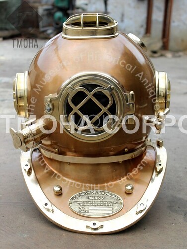 डेकोरेटिव एंटीक यूएस नेवी डीप सी मरीन स्का स्कूबा रिप्रोडक्शन डाइविंग हेलमेट डाइवर्स हेलमेट मार्क V Dh0075