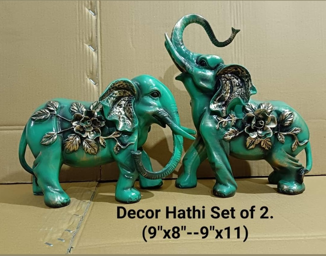 Polyresin Statue - Teal Glossy Finish | Figurative Animal Theme Decor