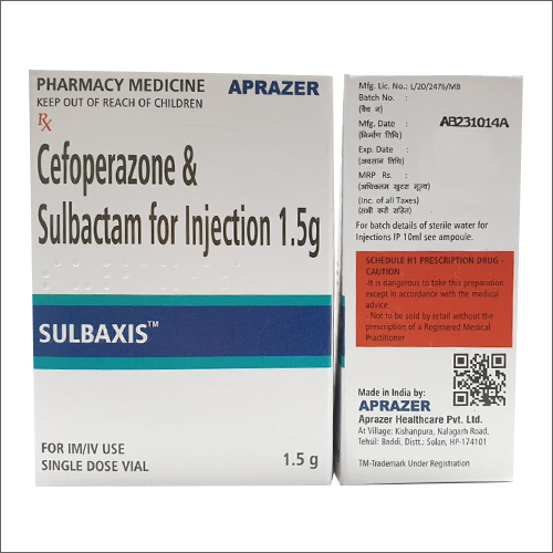 Liquid 1.5G Cefoperazone And Sulbactam For Injection