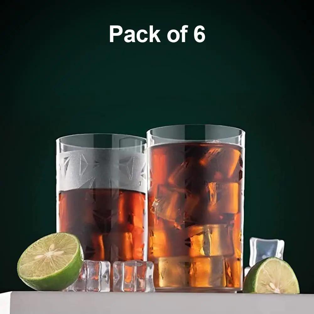 Gce Unbreakable Plastic Diamond Design Drinking Glass - Multi Color Dappled Interior For Easy Stacking Without Sticking