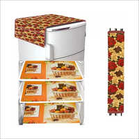 प्लास्टिक फ्रूट प्रिंटेड फ्रिज कॉम्बो सेट