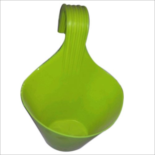 PP Green Hook Hanging Pot - Polypropylene Material, Vibrant Green Color, Round Finish | Stylish and Functional Plant Display Solution