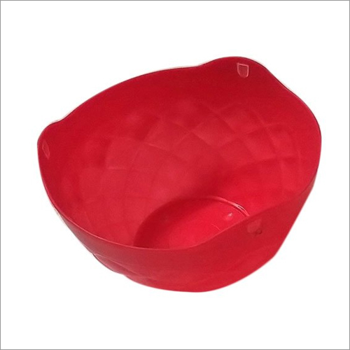 PP Red Diamond Hanging Pot - Plastic Material , 3 Holes for Versatile Hanging Options , Round Shape Ideal for Balcony Flower Display