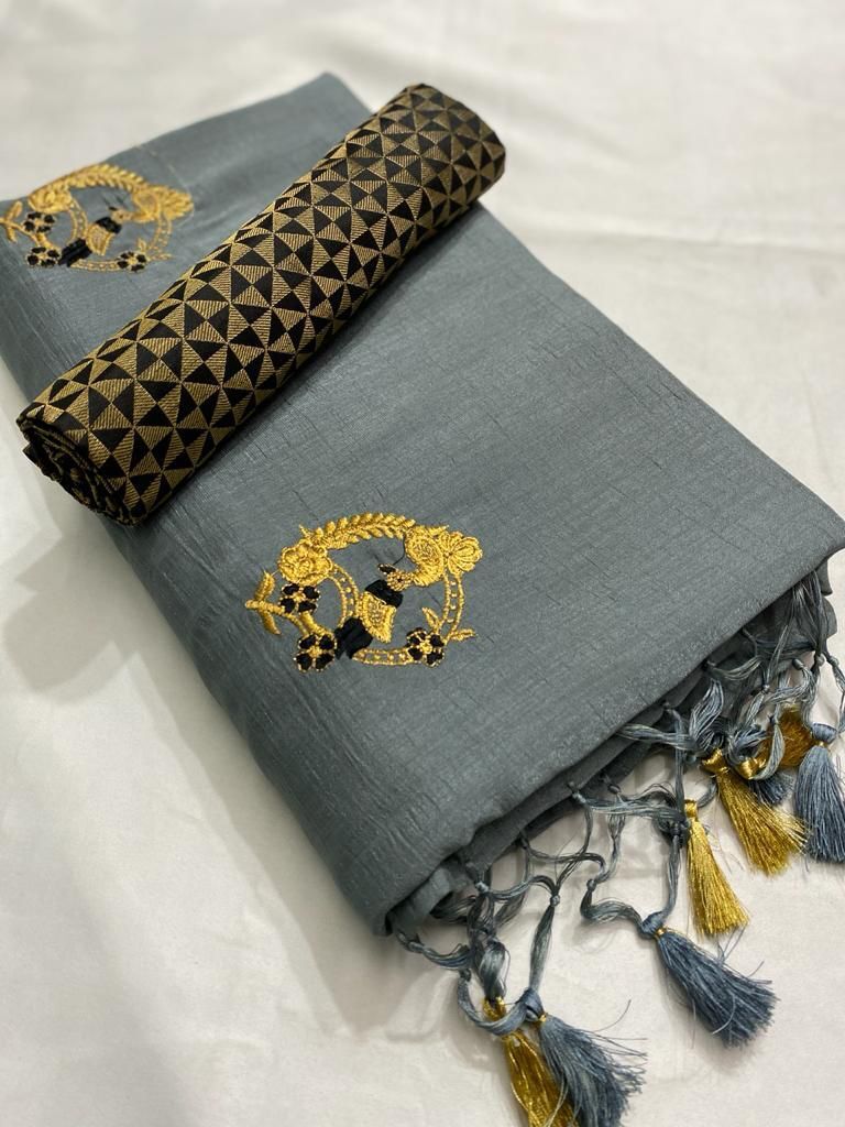 Jorjet Top - Rangoli Silk Saree With Embroidered Work & Attached Zalarate, Washable Cotton, Customized Size, Traditional Ethnic Design