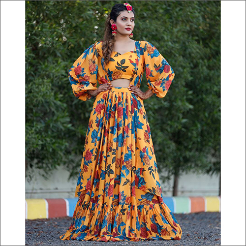Washable Printed Lehenga Blouse Set