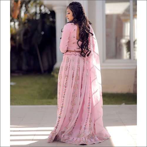 Washable Fox Gorgette With Embroidery Work Lehenga Set