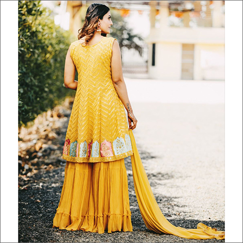 Washable Ladies Designer Sharara Suit