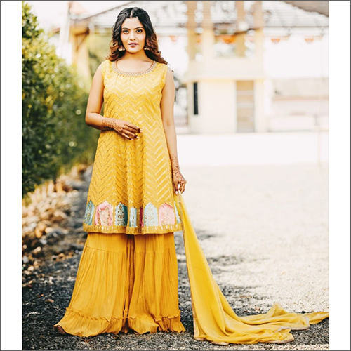 Washable Ladies Designer Sharara Suit