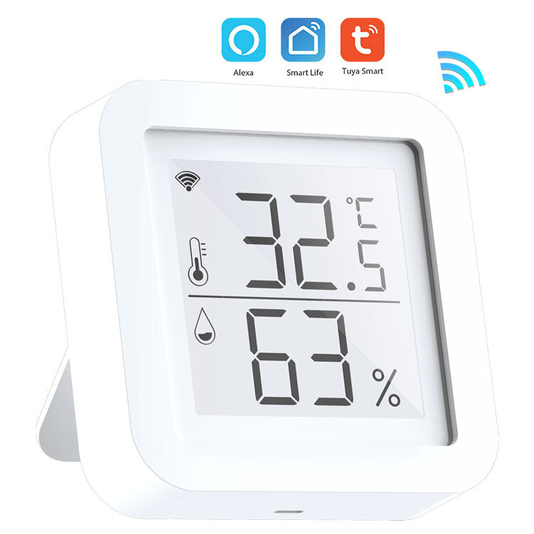 Smart Wifi Temperature Humidity Monitor Wireless Temperature Humidity Sensor With Tuya App Notification Alerts Wifi Thermometer