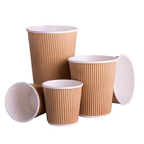 Ripple Cups - Double Wall Paper Design 5oz To 16oz Sizes | Heat Retaining, Hand-friendly Red Disposable Solution